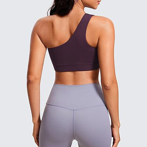 Sujetador deportivo personalizado para mujer, la mejor calidad, venta al por mayor, nuevo diseño, sujetador de Yoga sin costuras, talla 3XL, transpirable, un hombro, sencillo - Product Image 4