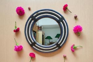 Espejo de Pared Redondo de Vidrio de Excelente Calidad, Hecho a Mano, Ecológico y Moderno, Decoración para Interiores de Casa y Hotel - Product Image 4