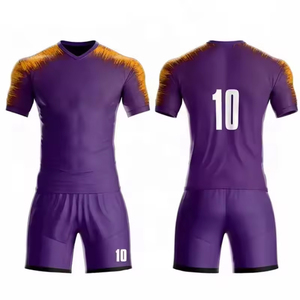 Conjunto de uniformes de fútbol unisex con impresión por sublimación y logotipo personalizado - Product Image 4