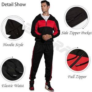 Venta al por mayor OEM gimnasio chándal para los hombres de algodón negro chándal conjunto de hombres Jogger trajes Pakistani Manufacture Company - Product Image 4