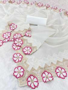 Dernier Sari rouge en organza doux éblouissant de créateur indien Dernier chemisier traditionnel Exclusif Fancy Party Wear Femmes Most Trendy - Product Image 4