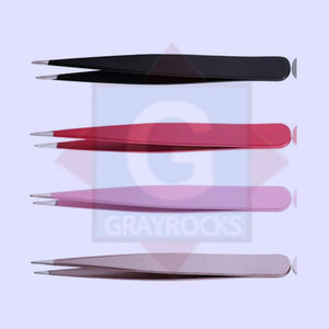 Juego de 4 pinzas puntiagudas para cejas de precisión de acero inoxidable con logotipo personalizado, pinzas de extensión de alta calidad - Product Image 2