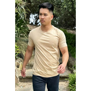 Camisetas de hombre de marca personalizada cuello redondo Logo 180 GSM 100% algodón Raglan cuello redondo Camiseta - Product Image 1