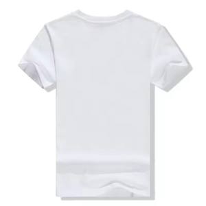 100% T-shirt en coton blanc uni avec logo OEM pour hommes - Product Image 3