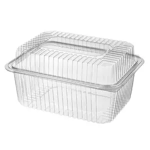 Ready to Ship Plastic Leakproof Container with Camber Lid 2000cc In Stock High Quality Disposable Plastic Boxes for Food Trays