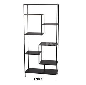 Bibliothèque ouverte à 5 niveaux en métal et bois marron pour salle d'étude et bibliothèque de bureau à domicile - Product Image 2