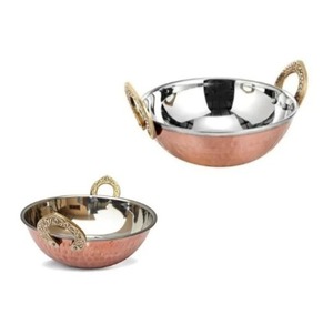 Olla Kadhai de Acero Inoxidable con Revestimiento de Cobre, Olla para Cocinar, Sartén, Kadai de Acero Inoxidable, Olla para Guisos, Olla para Curry - Product Image 1