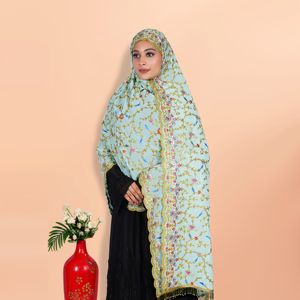 Hiyab de Georgette Premium para Fiestas con Bordado Enriquecido y Trabajo de Lentejuelas con Cuentas, Borde de Encaje Latkan - Product Image 4