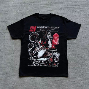 300g T-shirt lourd vêtements haute rue manches courtes t-shirts Original lâche hommes été personnalisé marque t-shirts pour hommes et femmes - Product Image 5