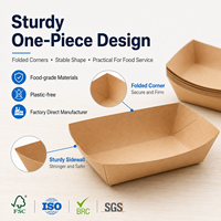 Barquette alimentaire en carton avec dessus ouvert pour service de hot-dogs, personnalisable avec logo