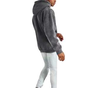 Sweats à capuche zippés surdimensionnés en molleton de coton épais pour homme, personnalisés, avec broderie et design vintage délavé à l'acide, collection 2025 - Product Image 4