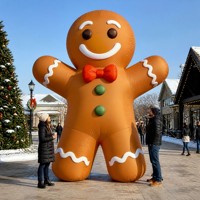 Décoration de Noël Gonflable en Forme d'Homme en Pain d'Épices Professionnelle ODM Grande Taille pour Événements Extérieurs et Publicité Festive