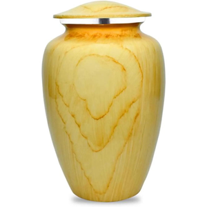 Urna de metal de cremación de tributo eterno marrón hecha a mano, urna conmemorativa de aluminio recubierta Meena Premium para cenizas humanas - Product Image 4