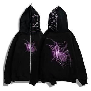 Fournisseur OEM de streetwear en sweat à capuche à paillettes personnalisé de taille adulte grande taille pour les femmes sweats à capuche à strass à la mode - Product Image 5