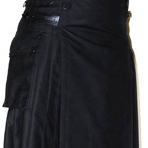 Kilt gothique noir personnalisé Kilt utilitaire grande taille à la mode traditionnelle écossaise pour hommes avec lanières en cuir - Product Image 5