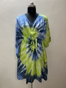 Robe de soirée africaine grande taille pour femmes Tie Dye ajustable cordon de serrage maillot de bain court caftan plage vacances Sexiness respirant - Product Image 5