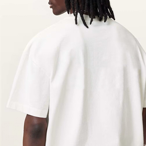 100% coton tricoté hommes personnalisé DTF imprimé Logo coupe ample couleur unie confortable Hip Hop respirant Anti-rides séchage rapide - Product Image 3