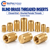 Blind Brass Threaded Inserts Knurled Closed End Female Thread Inserts Custom CNC Parts