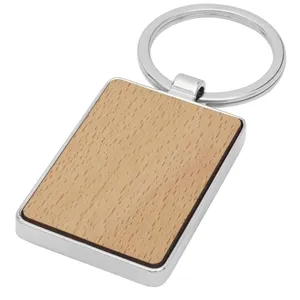 Porte-clés personnalisé en bois de hêtre Mauro – Produit de merchandising haut de gamme - Product Image 1