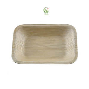 Assiettes jetables en feuille de palmier rectangle biodégradable écologique de haute qualité pour servir des aliments pour les mariages et les fêtes - Product Image 1