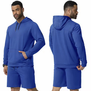 Conjunto de otoño 2025, deporte de entrenamiento, venta al por mayor, Sudadera con capucha de peso pesado personalizada para hombres, alta calidad, 100% algodón y poliéster, teñido liso - Product Image 5