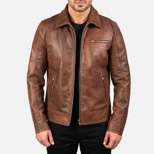 Custom High Quality Fashion Jacket for <b>Men's</b> <b>Black</b> Leather Jacket <b>Real</b> Lambskin <b>Men's</b> Fashion Leather Jacket - Product Image 2
