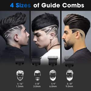 Tondeuse à cheveux sans fil professionnelle pour hommes, moteur haute performance 7000 tr/min, acier au carbone céramique, tondeuse à barbe alimentée par batterie US - Product Image 2