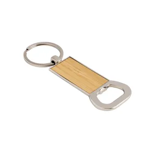 23901 Portachiavi Personalizzato in Metallo e Bambù con Apribottiglie, Moschettoni e Gadget Promozionali - Product Image 1