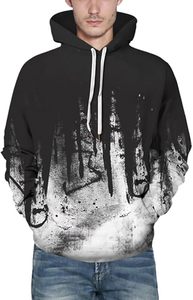 Người Đàn Ông Của 100% Bông Áo Thun Áo 3D In Mùa Đông Áo Với Túi Mát Trang Phục Lông Cừu - Product Image 3