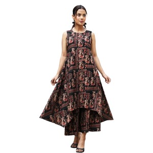 Elegant Round Neck Frock Style Dress Indian Long Ethnic Wear <b>Women</b> Party & Festive Outfit Wholesale Manufacturer - Product Image 1