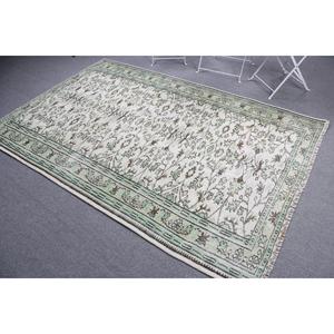 Alfombra de 5.2x8.1 pies, alfombra turca vintage, alfombra de lana con motivos de plantas y árboles verdes - Product Image 4