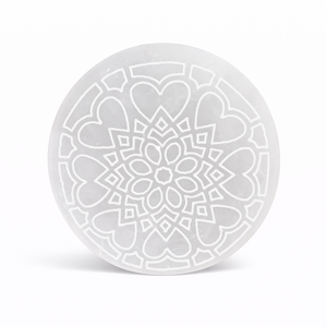Plaque de Rechargement Mandala en Sélénite Polie, Disque de Cristal de 3/4 Pouce pour Nettoyage, Méditation, Reiki, Équilibre Énergétique, Guérison Spirituelle - Product Image 1