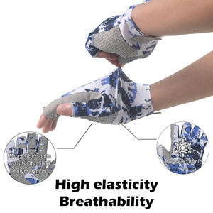 Guantes de pesca personalizables para hombres, flexibles, transpirables, con protección UV, diseño de medio dedo, protección de manos, guantes de pesca - Product Image 4