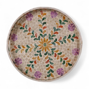 Bandeja de Nácar Hecha a Mano, Bandeja Decorativa con Incrustaciones de Concha Natural, Ecológica para Mesa y Cocina - Product Image 2