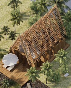 Alta calidad NB03 Villa 40HC Invernaderos prefabricados de bambú industrial Diseño moderno de Vietnam Garantía de 5 años - Product Image 6