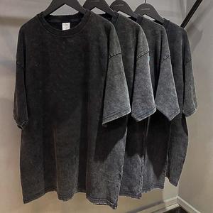 Summer Style Heavy Weight Multi Color Washed Snowflake Short-Sleeve T-Shirt Hommes Solid Color Plus Size Men's t-Shirts - Product Image 6