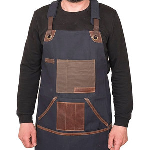 Full Coverage Comfortable <b>Leather</b> Vest <b>Apron</b> Men Heavy Duty Adjustable Workshop Chef BBQ Protective - Product Image 1