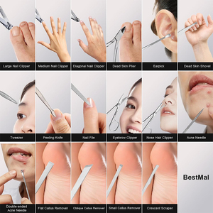 Juego de manicura de belleza de 17 piezas, cortaúñas de la mejor calidad, tijeras para cutículas, lima de uñas, empujador de cutículas, kits de belleza - Product Image 6