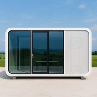Conteneur en verre insonorisé de luxe populaire de 20 pieds maisons cabine Apple maison préfabriquée tente de camping appartement