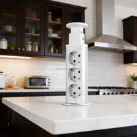 Multiprise escamotable EU Schuko pour cuisine et bureau