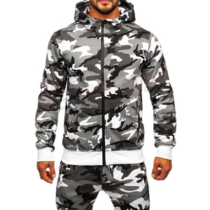 Ensemble de survêtement deux pièces pour homme avec coupe classique et fermeture éclair Survêtement pour homme grande taille avec motif imprimé Survêtements au design élégant - Product Image 2