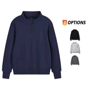 High Quality Zipper Golf Pullover Oversize Cotton <b>Hoodie</b> <b>Plain</b> Turtleneck Unisex Corded Crew Quarter Half Zip Sweatshirt - Product Image 6