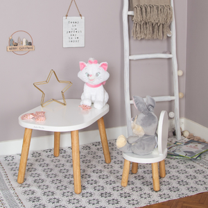 Juego de sillas ovaladas blancas de madera natural de diseño moderno Montessori, muebles para niños de 1 a 4 años, uso en el dormitorio - Product Image 5