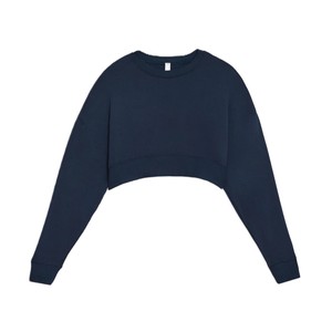 Sudadera corta transpirable de cuello redondo para mujer, Otoño Invierno, logotipo personalizado frontal, respetuoso con el medio ambiente, a prueba de viento, de talla grande, Jersey holgado - Product Image 1