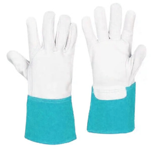 Guantes de soldadura resistentes de grano de piel de vaca y cuero dividido de mejor rendimiento, guantes de barbacoa resistentes a chispas para extinción de incendios de construcción - Product Image 2