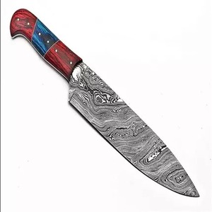 Ensemble de couteaux de chef personnalisés en acier damas forgés à la main avec lame tranchante et manche en bois Pakka pour une utilisation quotidienne dans la cuisine Couteau SCL - Product Image 4