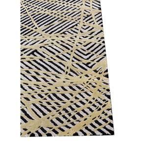 Tapis Kilim Abstrait Adrift Gris et Noir, Tissé à la Main en Laine et Viscose, Tapis Rectangulaire en Jute à Tissage Plat Tra-15237 pour Usage Domestique - Product Image 4