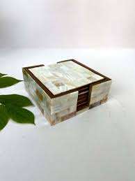 Hot Selling Eco Friendly Product 2025 Epoxy Resin Coasters Set Tea & Coffee MOP Inlay <b>Table</b> <b>Protection</b> - Product Image 3