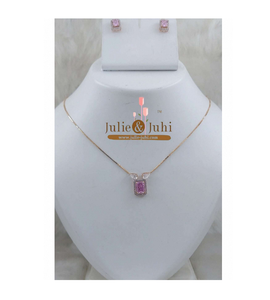 Premium <b>Chain</b> Set 18K Gold For Women Necklace <b>Jewelry</b> Set Designed For Stylish Appeal And Elegant Everyday Fashion From India - Product Image 4