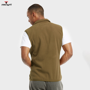 Custom Logo Breathable Stand Collar <b>Men</b> Woolen <b>Fleece</b> <b>Vest</b> Slim Fit Autumn Full Zip Waterproof Windproof Outdoor Sleeveless - Product Image 4
